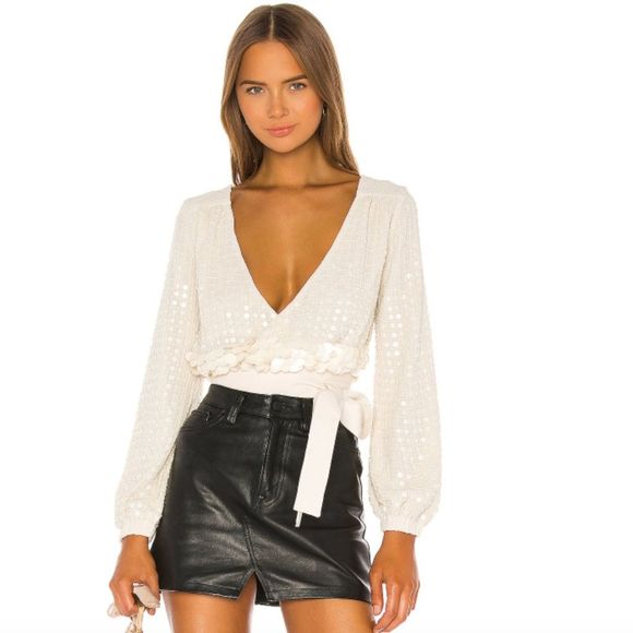 NBD Tops - X by NBD REVOLVE | NWT Bea Embellished Top